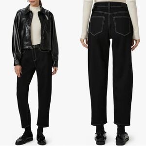 Paige Alexis High Waist Barrel Jeans in Twilight Black size 27